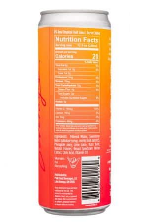 Pink Cloud Beverages: PinkCloud-12oz-2022-Sparkling-PineappleYuzuLime-Facts