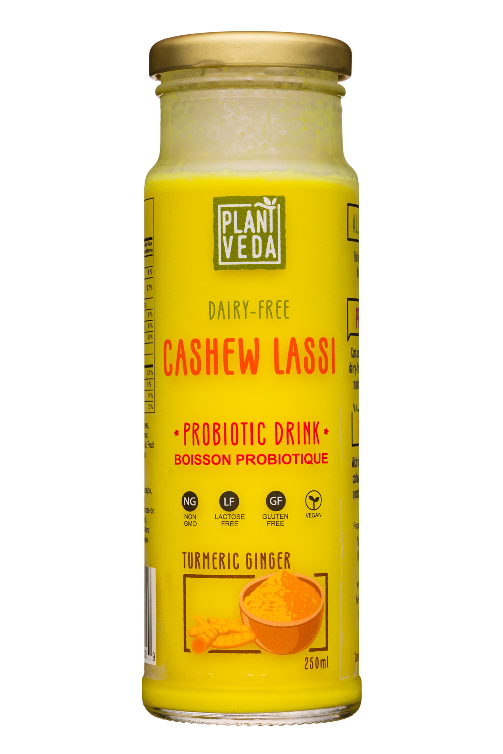 Plant Veda: PlantVeda-250ml-CashewLassi-TurmericGinger-Front