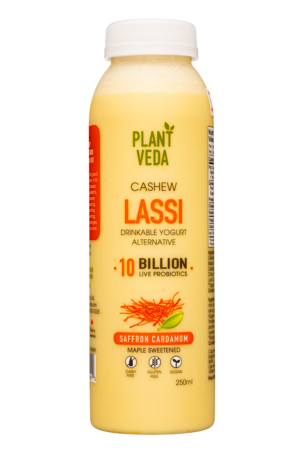 Plant Veda: PlantVeda-250ml-2022-CashewLassi-SaffronCardamom-Front