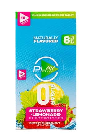 Play Hydrated: PlayHydrated-80tab-2023-StrawbLemonade-Front