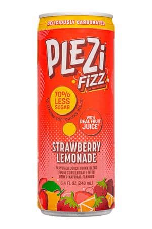 Plezi: Plezi-8oz-2024-Fizz-StrawbLemonade-Front