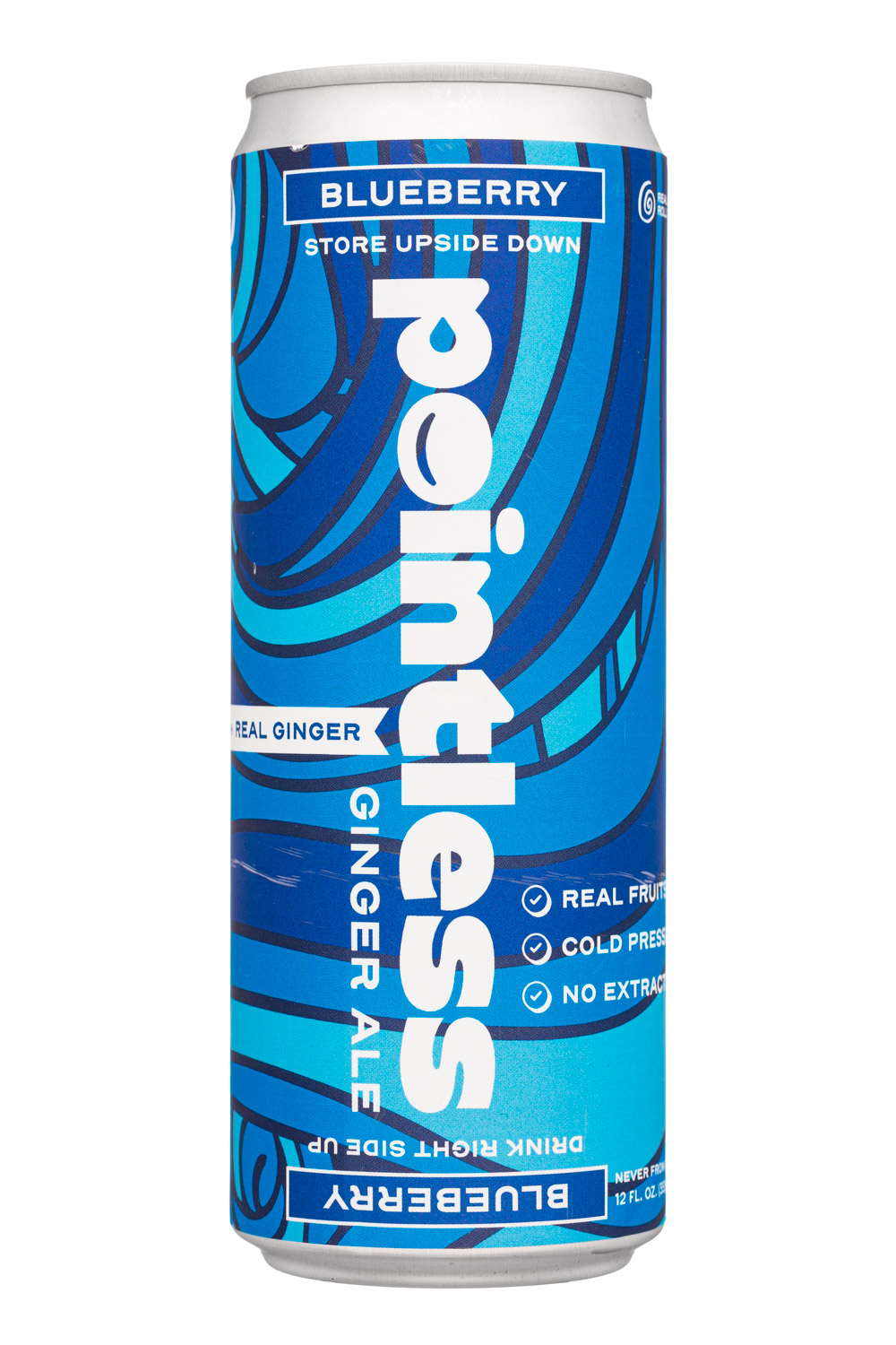 Pointless: Pointless-12oz-2023-GingerAle-Blueb-Front