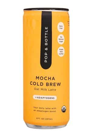 Pop & Bottle: PopAndBottle-8oz-2023-OatMilkLatte-Mocha-Front