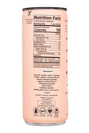 Pop & Bottle: PopAndBottle-8oz-2023-OatMilkLatte-Vanilla-Facts