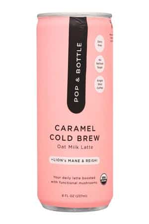 Pop & Bottle: PopAndBottle-8oz-2023-OatMilkLatte-Caramel-Front
