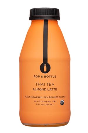 Pop & Bottle: PopAndBottle-11oz-2021-ThaiTeaAlmondLatte-Front