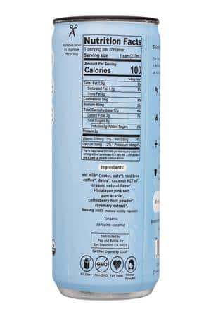 Pop & Bottle: PopAndBottle-8oz-2023-OatMilkLatte-Classic-Facts