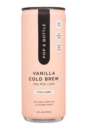 Pop & Bottle: PopAndBottle-8oz-2023-OatMilkLatte-Vanilla-Front
