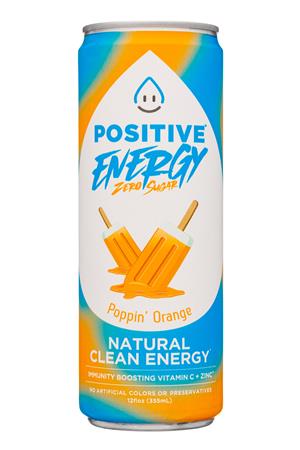 Positive Beverage: PositiveBeverage-12oz-2022-ZeroSugar-PoppinOrange-Front