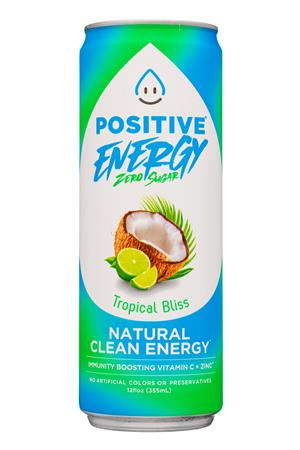Positive Beverage: PositiveBeverage-12oz-2022-ZeroSugar-TropicalBliss-Front