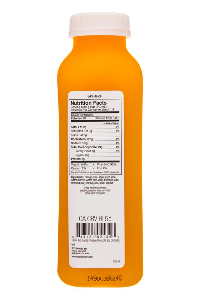 Pressed Juicery: PressedJuicery-12oz-ColdPressed-OrangeTurmeric-Facts