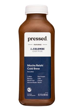 Pressed Juicery: Pressed-15oz-2022-LaColombe-MochaReishi-Front