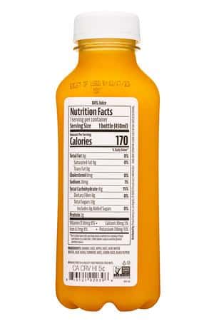 Pressed Juicery: Pressed-15-2023-CPJuiceBev-OrangeTurmeric-Facts