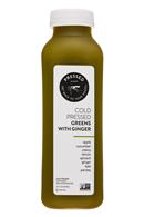 Pressed Juicery: PressedJuicery-12oz-ColdPressed-GreensWGinger-Front