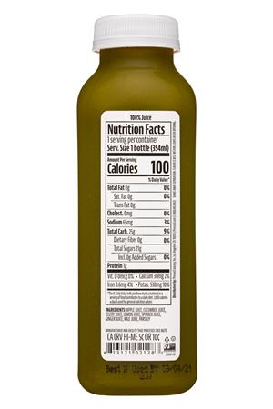 Pressed Juicery: Pressed-12oz-2021-Juice-Greens-Facts