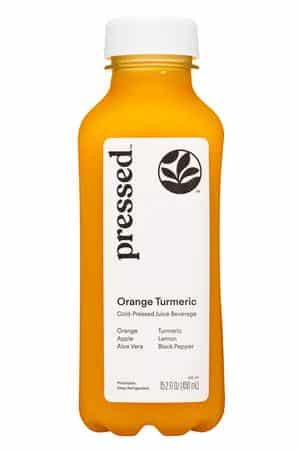 Pressed Juicery: Pressed-15-2023-CPJuiceBev-OrangeTurmeric-Front