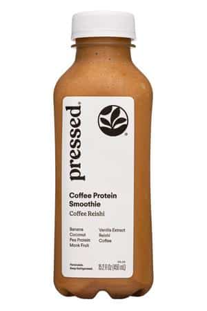 Pressed Juicery: Pressed-15oz-2023-CoffeeProteinSmoothie-Front