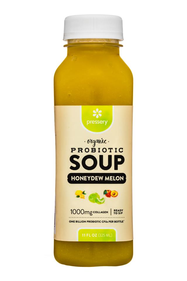 Pressery Probiotic Soup: Pressery-11oz-ProbioticSoup-HoneydewMelon-Front