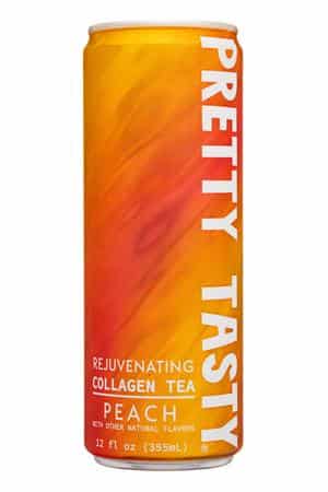 Pretty Tasty: PrettyTasty-12oz-2024-CollagenTea-Peach-Front