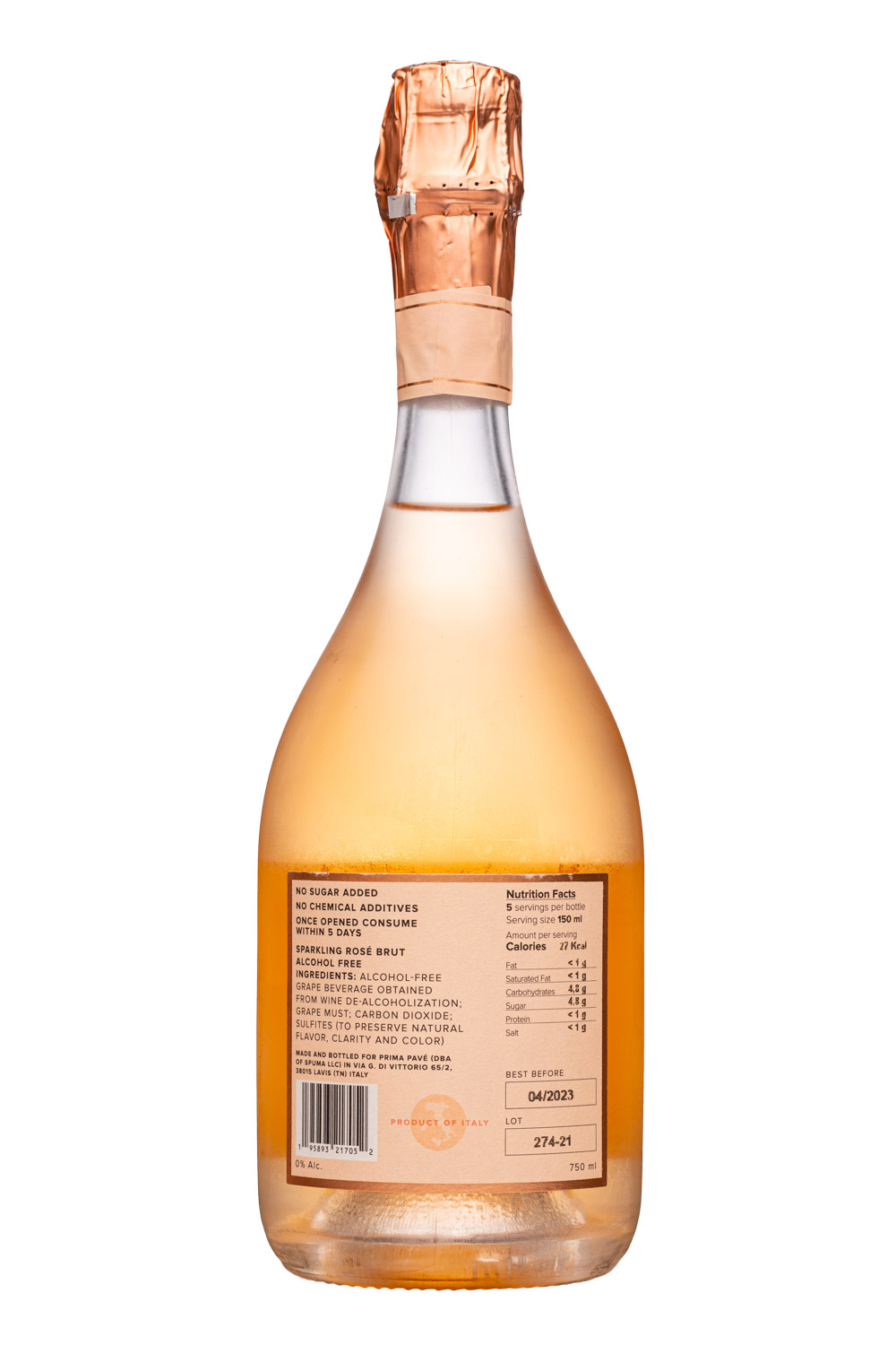 Prima Pave: PrimaPave-750ml-2023-NAWine-RoseBrut-Facts