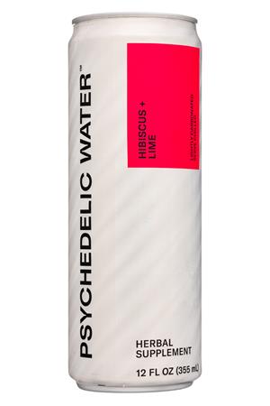 Psychedelic Water: PsychadelicWater-12oz-2021-HerbalSupp-HibiscusLime-Front