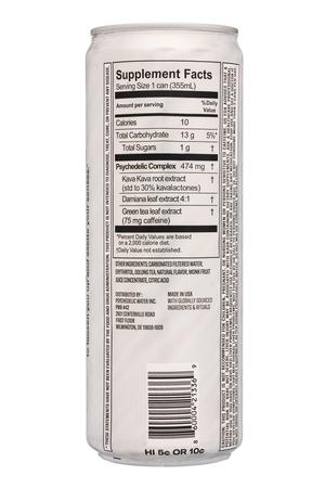 Psychedelic Water: PsychadelicWater-12oz-2022-HerbSupp-OolongOrangeBlossom-Facts