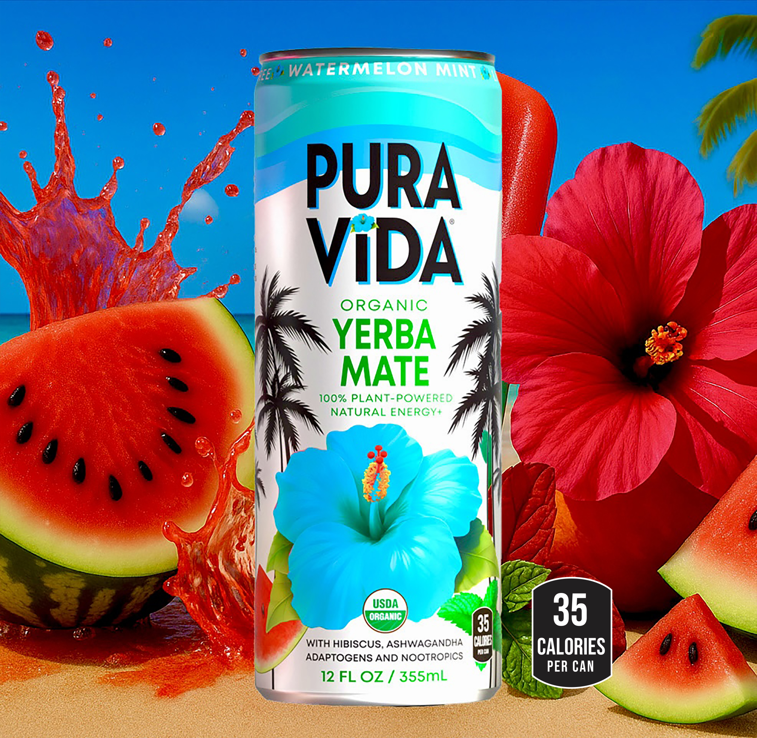 Pura Vida: Photo of Watermelon Mint:  Pura Vida Yerba Mate - Pura Vida (uploaded by company)