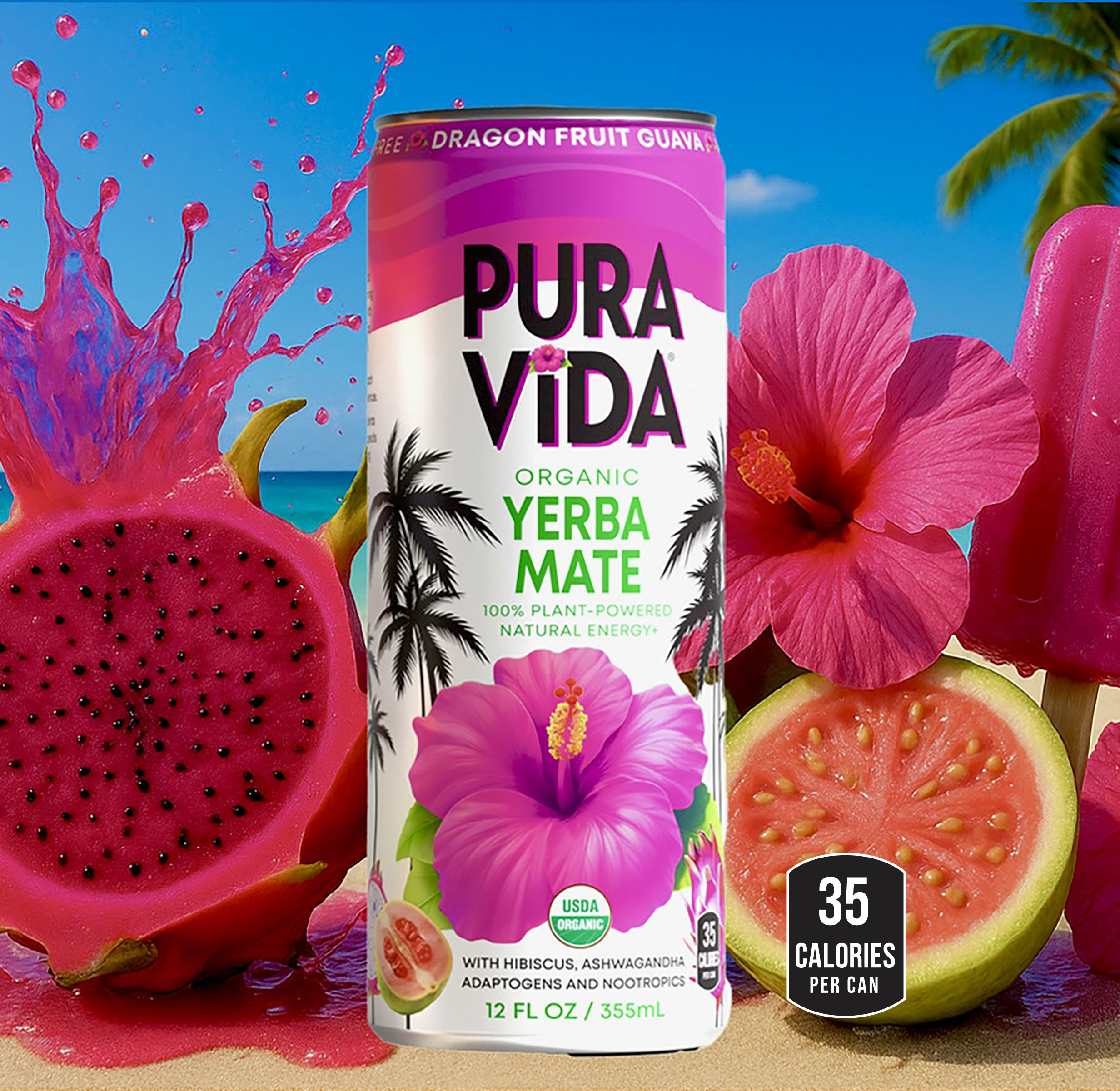 Pura Vida: Photo of Dragon Fruit Guava:  Pura Vida Yerba Mate - Pura Vida (uploaded by company)