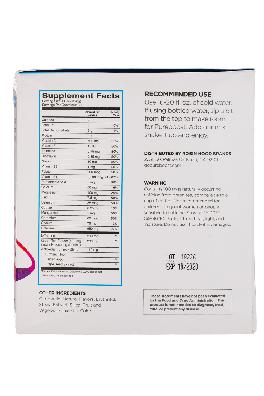 Pure Boost: PureBoost-8oz-ComboPack-Facts