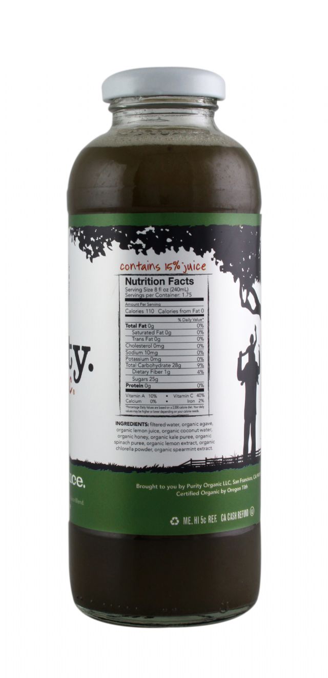 Purity Organic Superjuice: PurityOrganic GreenLemonade Facts