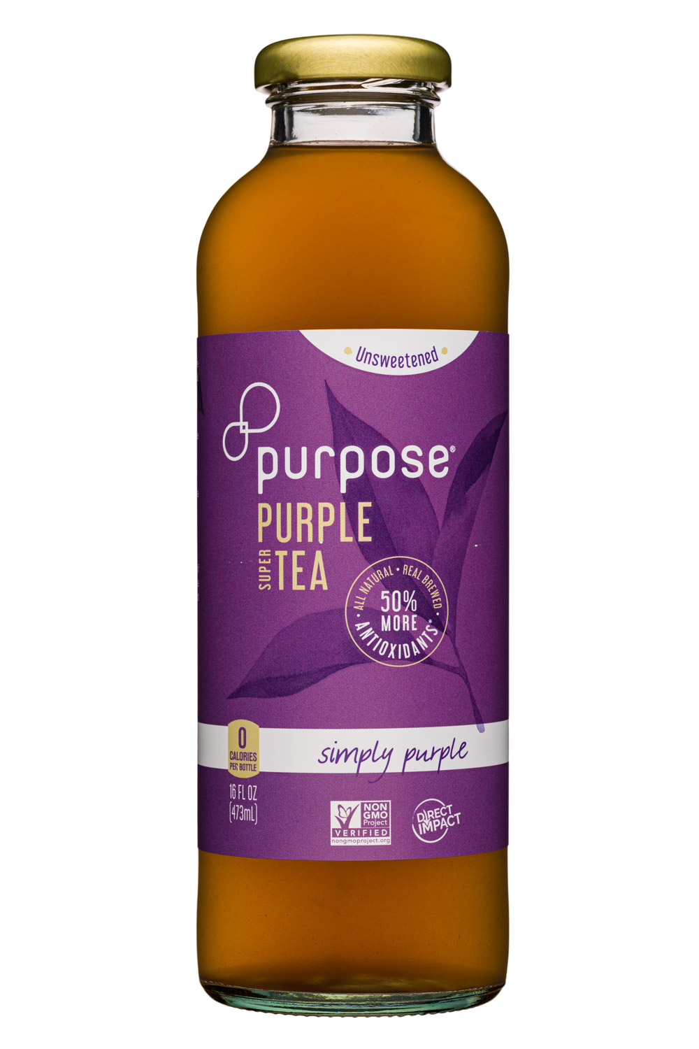 Purpose Purple Tea: PurposeTea-16oz-PurpleTea-Unsweet-SimplyPurple-Front