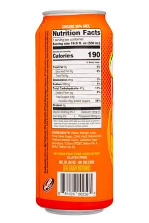 Push Soda: PushBeverages-17oz-2024-Juice-Mango-Facts