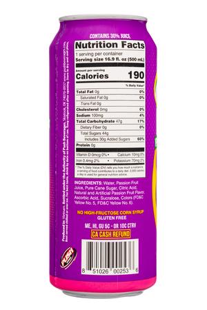 Push Soda: PushBeverages-17oz-2024-Juice-PassionFruit-Facts