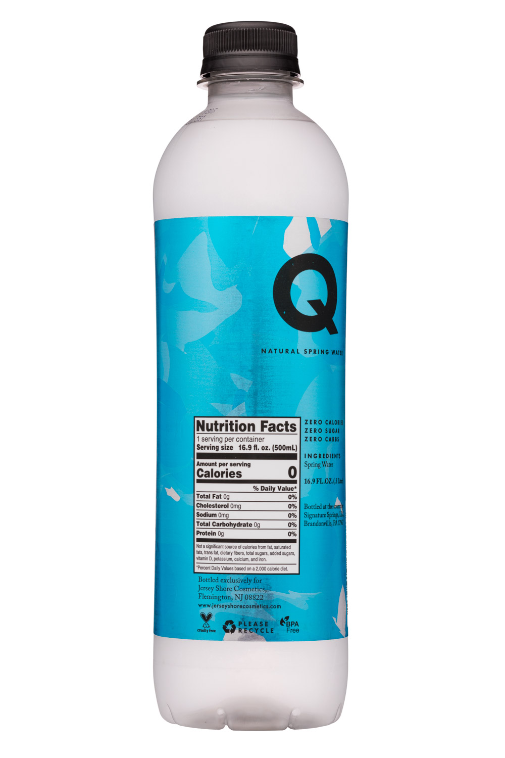 Quattro H2O Pure Spring Water: QuattroH2O-17oz-Hydration-Facts