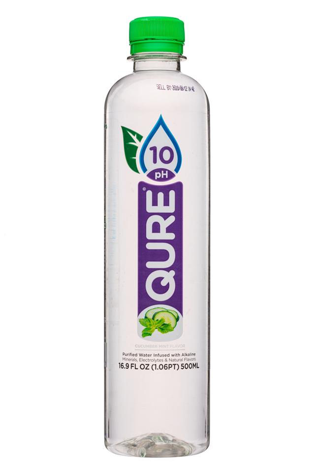 Qure: Qure-17oz-10PHWater-CucumberMint-Front