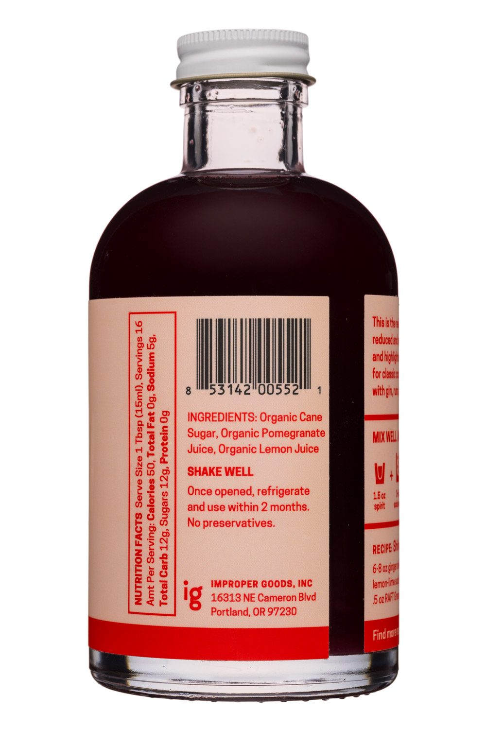 Raft : Raft-250ml-Syrup-Grenadine-Facts