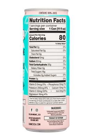 Raw C: RawC-11oz-2025-SparklingRefresher-Coconut-Facts