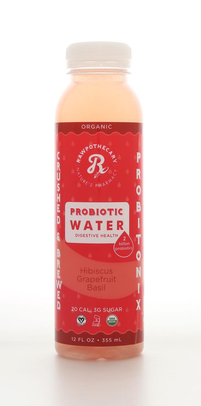 Rawpothecary Probiotic Water: Rawpothecary HibiscusGrapefruitBasil Front