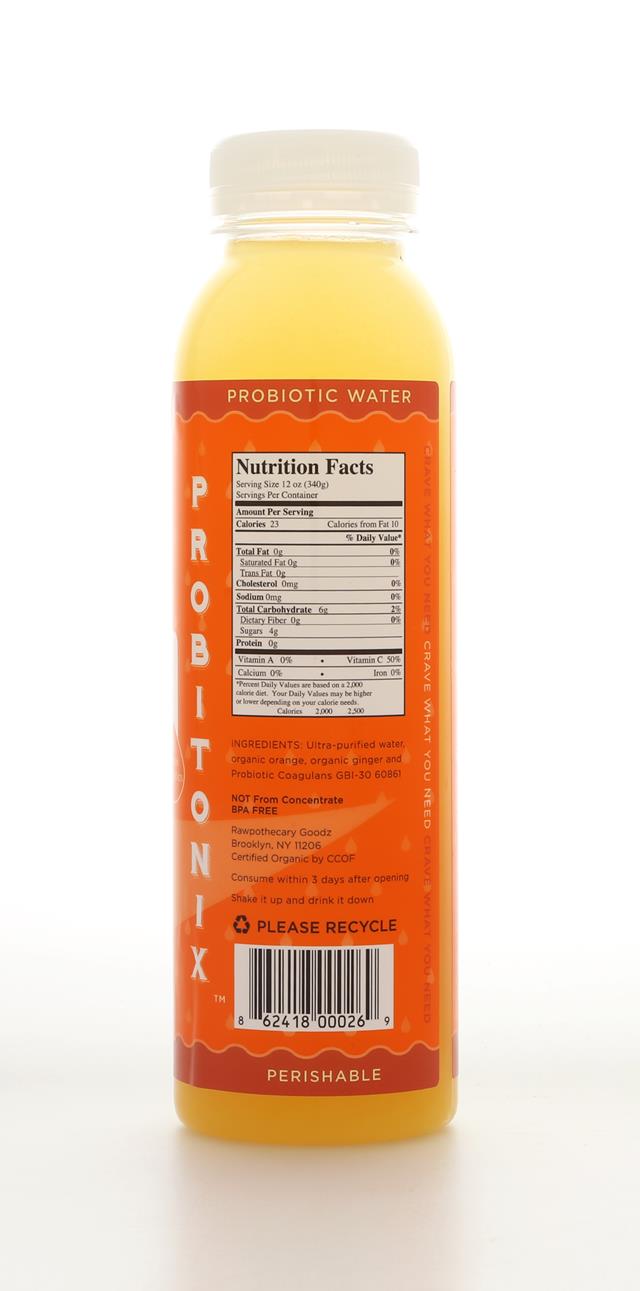 Rawpothecary Probiotic Water: Rawpothecary OrangeGinger Back