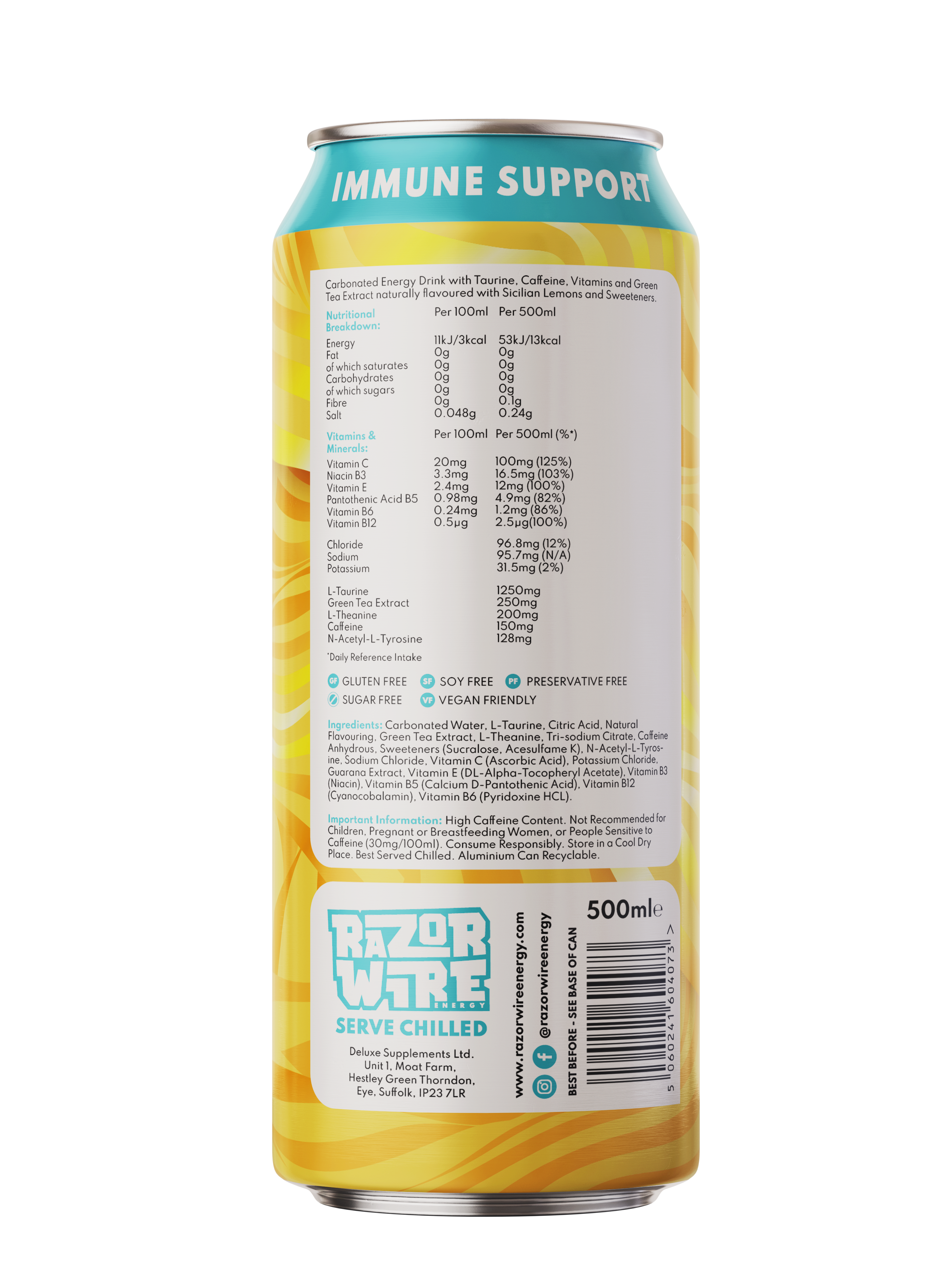 Razorwire Energy: Photo of Razorwire Smart Energy Sweet Lemonade 500ml - Razorwire Energy (uploaded by company)
