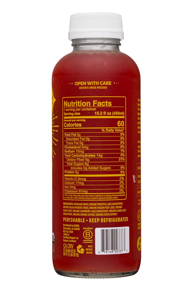 REBBL Tonic: Rebbl-15oz-2020-SparklingPrebioticTonic-TropicalTwist-Facts