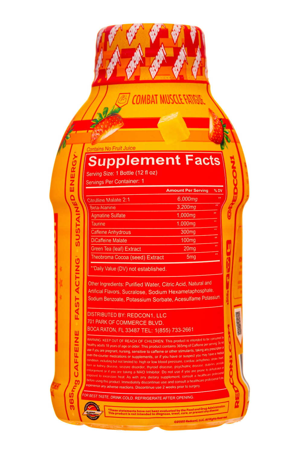 RedCon1: Redcon1-12oz-2024-TotalWar-Preworkout-StrawbMango-Facts