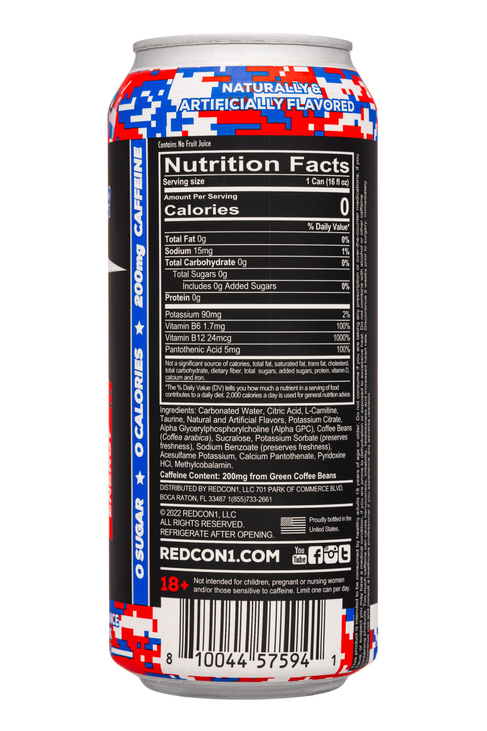 RedCon1: Redcon1-16oz-2023-Energy-FreedomFrost-Facts