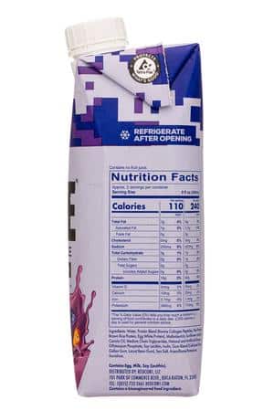 RedCon1: Redcon1-17oz-2023-MRE-ProteinShake-BluebCobbler-Facts