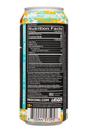 RedCon1: Redcon1-16oz-2023-Energy-CaliSplash-Facts