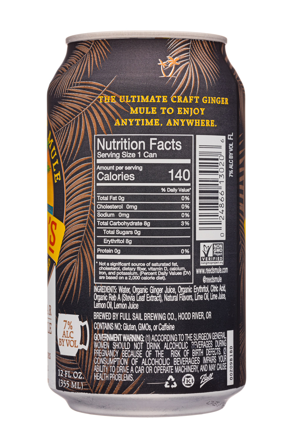 Reed's Ginger Brews: Reeds-12oz-2020-ClassicMule-ZeroSugar-Facts