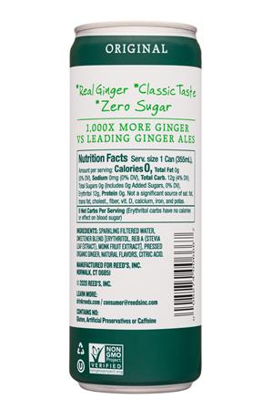 Reed's Ginger Brews: Reed's-12oz-2020-GingerAle-Zero-Facts
