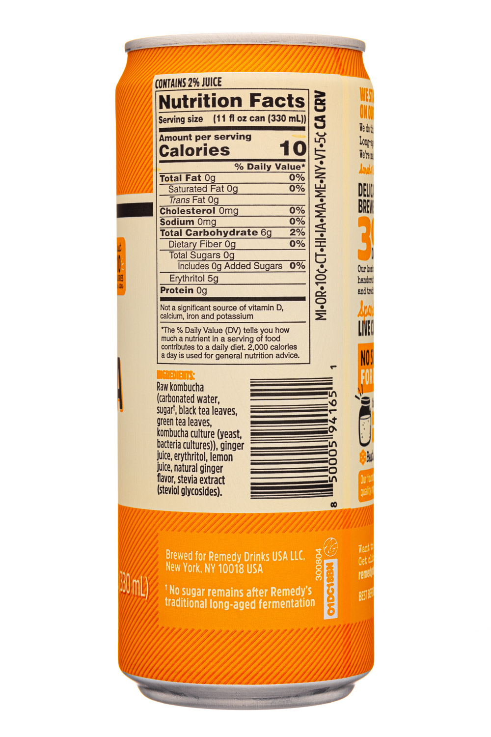 Remedy: Remedy-11oz-2021-Kombucha-GingerLemon-Facts