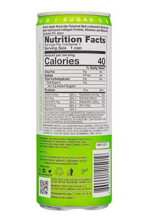 Reneva: Reneva-8oz-2021-CollagenProtein-0sugar-GreenApple-Facts