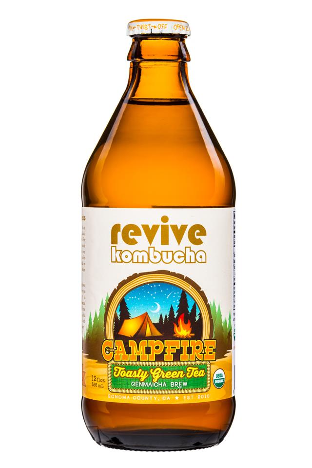 Revive Kombucha: ReviveKombucha-12oz-Campfire-GreenTea-Front